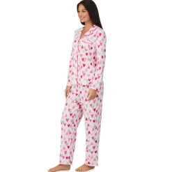 Cotton Rich Long Sleeve Notch Collar Top with Long Pant Pajama Set