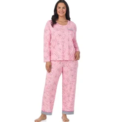 Cotton Rich Long Sleeve Top with Pant Pajama Set PLUS