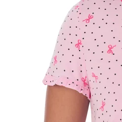 Cotton Rich Ruffled Short Sleeve Top with Pant Pajama Set PLUS