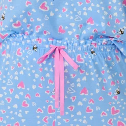 Cotton Rich Ruffled Short Sleeve Top with Pant Pajama Set PLUS