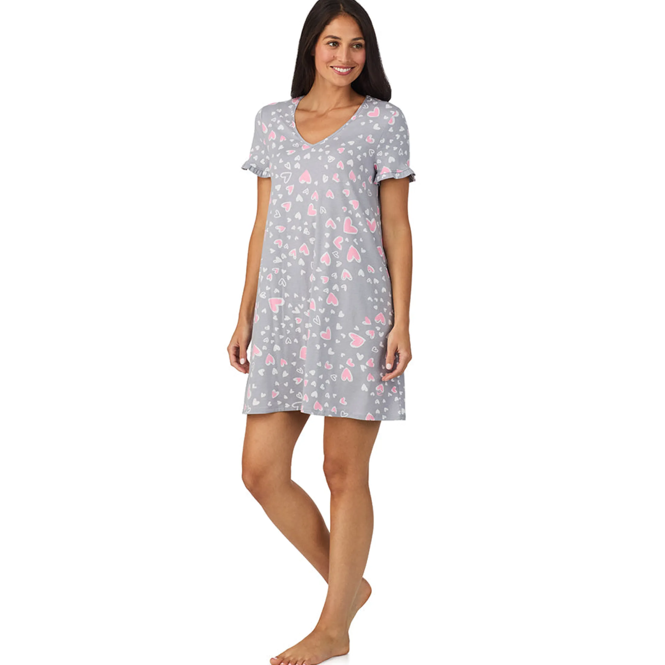 Cotton Rich Ruffled Short Sleeve Sleepshirt