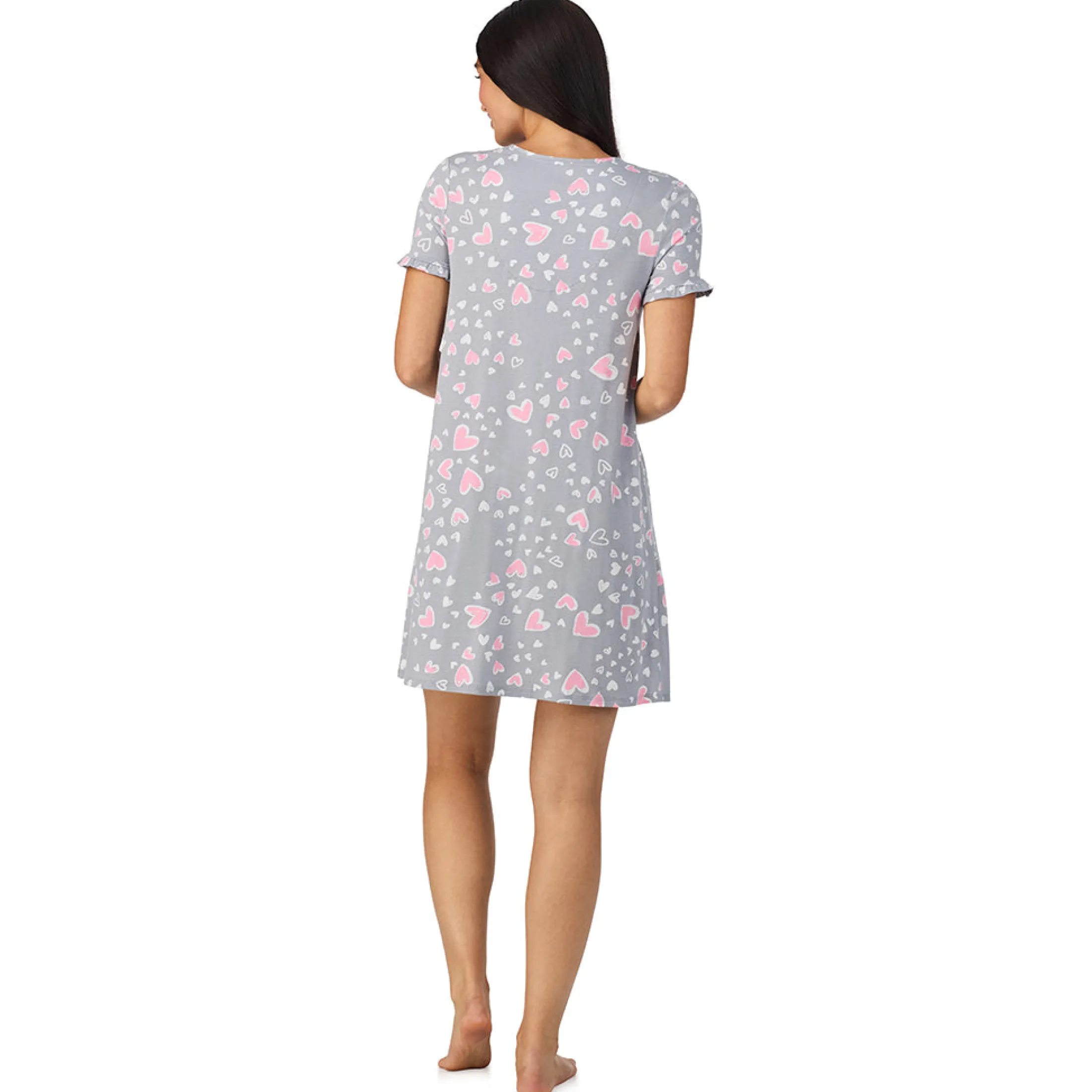 Cotton Rich Ruffled Short Sleeve Sleepshirt