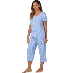 Cotton Rich Ruffled Short Sleeve Top with Pant Pajama Set