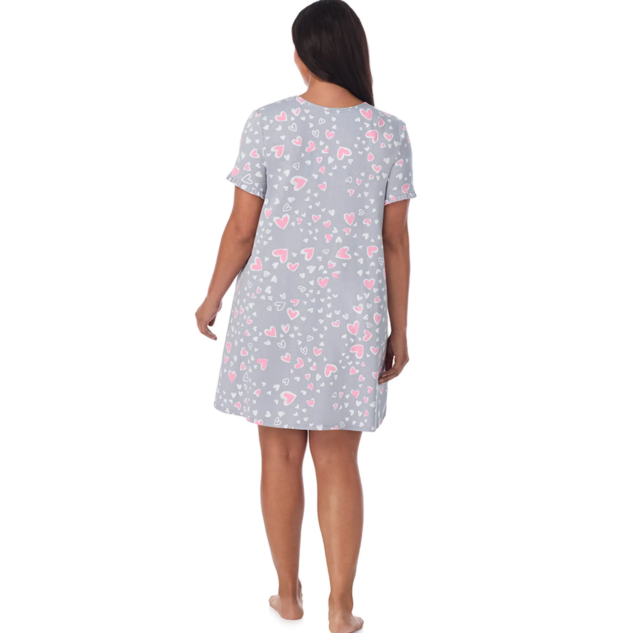 Cotton Rich Ruffled Short Sleeve Sleepshirt PLUS
