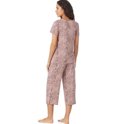 Cotton Rich Short Sleeve Top with Cropped Pant Pajama Set