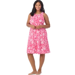 Cotton-Blend Sleeveless Sleep Midi-Gown PLUS