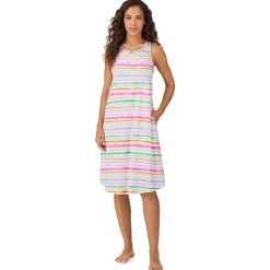 Cotton-Blend Sleeveless Sleep Midi-Gown