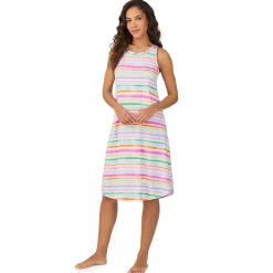 Cotton-Blend Sleeveless Sleep Midi-Gown