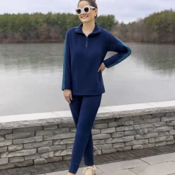 Cuddl Duds x Jennifer Lake Fleecewear with Stretch Half-Zip Pullover