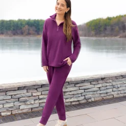 Cuddl Duds x Jennifer Lake Fleecewear with Stretch Half-Zip Pullover
