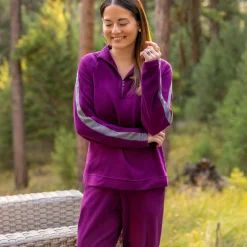 Cuddl Duds x Jennifer Lake Fleecewear with Stretch Half-Zip Pullover