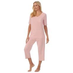 Cuddl Smart Elbow Sleeve Top with Cropped Pant Pajama Set