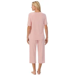Cuddl Smart Elbow Sleeve Top with Cropped Pant Pajama Set