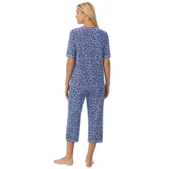 Cuddl Smart Elbow Sleeve Top with Cropped Pant Pajama Set