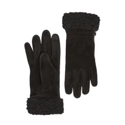 Double Plush Velour and Faux Fur Gloves with Sherpa Cuff