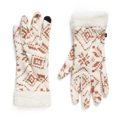 Double Plush Velour and Faux Fur Gloves with Sherpa Cuff
