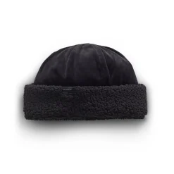 Double Plush Velour Hat with Sherpa Cuff