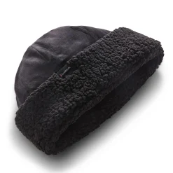 Double Plush Velour Hat with Sherpa Cuff