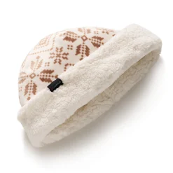 Double Plush Velour Hat with Sherpa Cuff