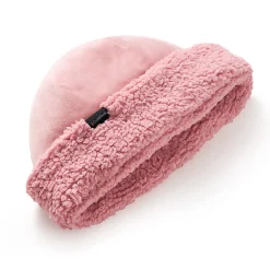 Double Plush Velour Hat with Sherpa Cuff