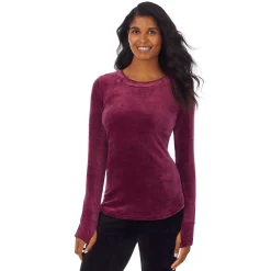 Double Plush Velour Long Sleeve Crew