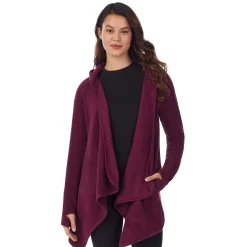 Fleecewear With Stretch Long Sleeve Hooded Wrap