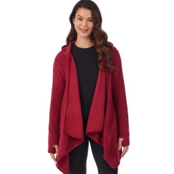 Fleecewear With Stretch Long Sleeve Hooded Wrap