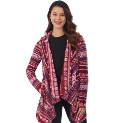 Fleecewear With Stretch Long Sleeve Hooded Wrap