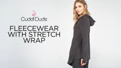 Fleecewear With Stretch Long Sleeve Hooded Wrap