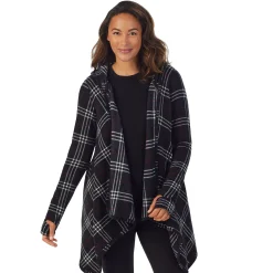 Fleecewear With Stretch Long Sleeve Hooded Wrap