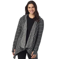 Fleecewear With Stretch Long Sleeve Hooded Wrap