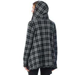 Fleecewear With Stretch Long Sleeve Hooded Wrap