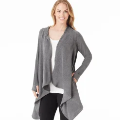Fleecewear With Stretch Long Sleeve Hooded Wrap