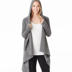 Fleecewear With Stretch Long Sleeve Hooded Wrap