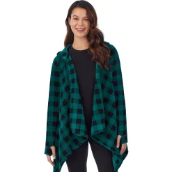 Fleecewear With Stretch Long Sleeve Hooded Wrap