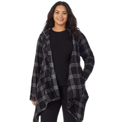 Fleecewear With Stretch Long Sleeve Hooded Wrap PLUS