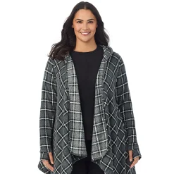 Fleecewear With Stretch Long Sleeve Hooded Wrap PLUS