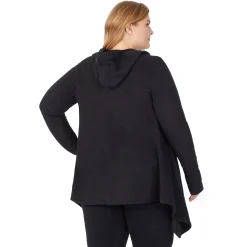 Fleecewear With Stretch Long Sleeve Hooded Wrap PLUS