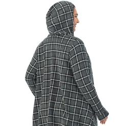 Fleecewear With Stretch Long Sleeve Hooded Wrap PLUS