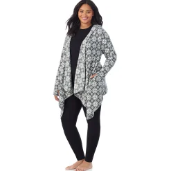 Fleecewear With Stretch Long Sleeve Hooded Wrap PLUS