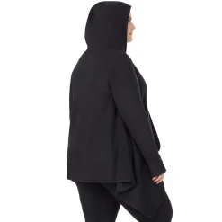 Fleecewear With Stretch Long Sleeve Hooded Wrap PLUS
