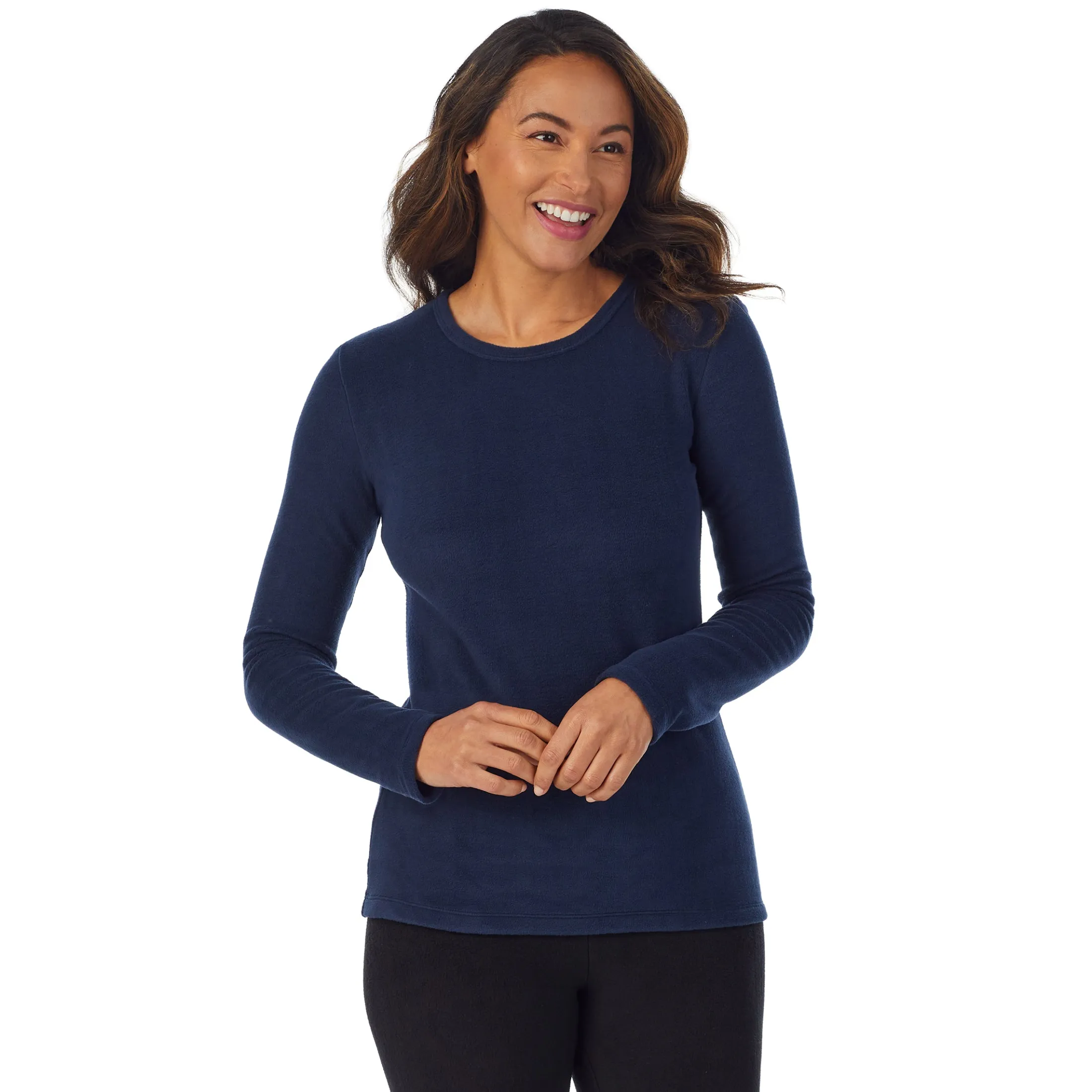 Fleecewear With Stretch Long Sleeve Crew PETITE