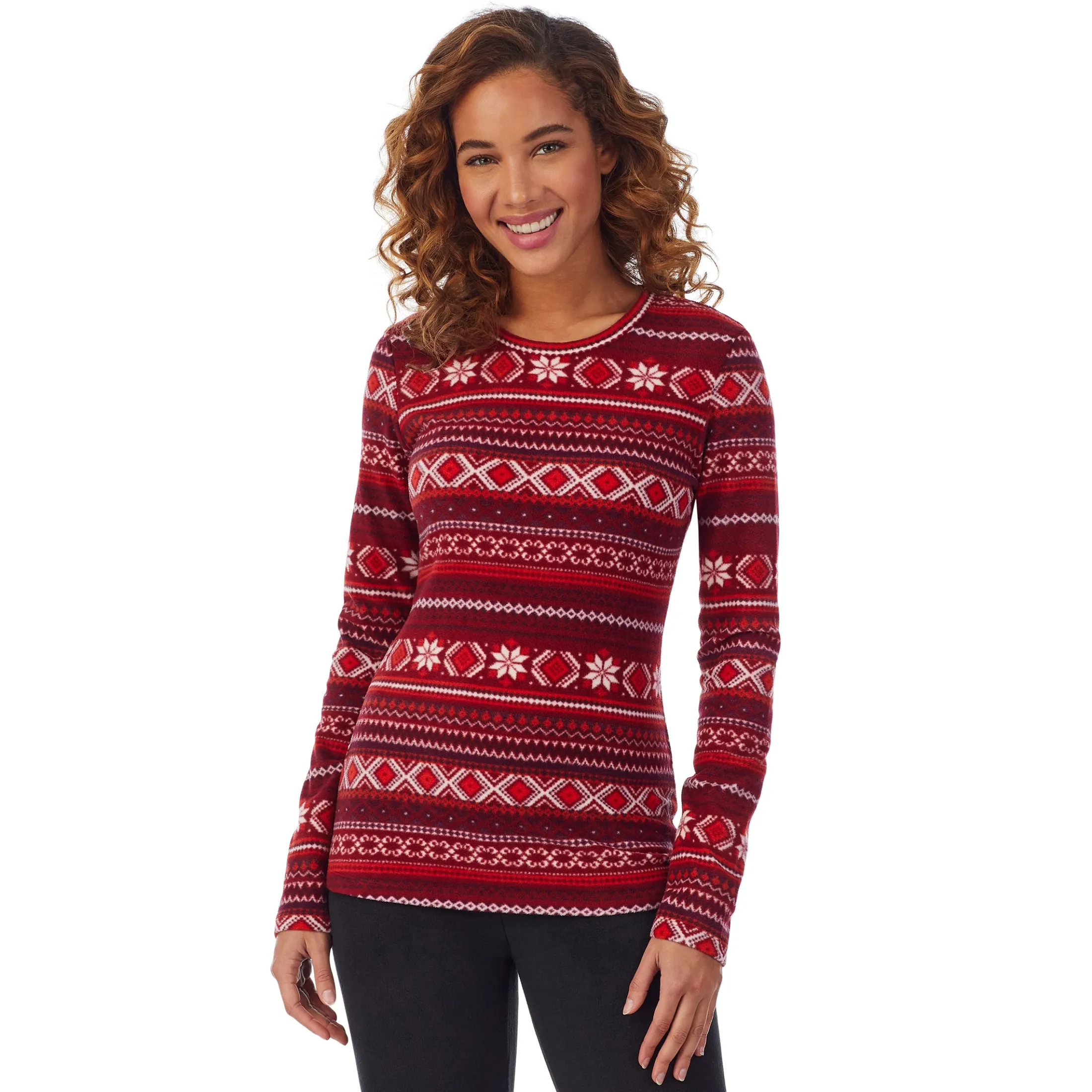 Fleecewear With Stretch Long Sleeve Crew PETITE