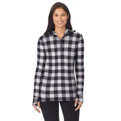 Fleecewear With Stretch Long Sleeve Half Zip Hoodie