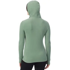 Fleecewear With Stretch Long Sleeve Half Zip Hoodie