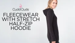 Fleecewear With Stretch Long Sleeve Half Zip Hoodie
