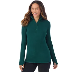 Fleecewear With Stretch Long Sleeve Half Zip Hoodie