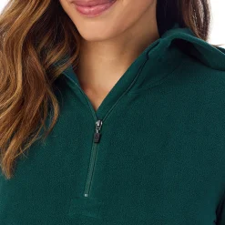 Fleecewear With Stretch Long Sleeve Half Zip Hoodie