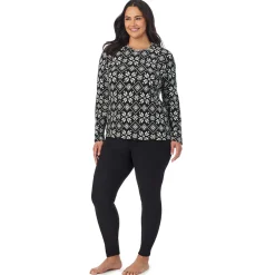 Fleecewear With Stretch Long Sleeve Crew PLUS