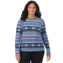 Fleecewear With Stretch Long Sleeve Crew PLUS